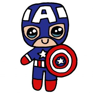 personajes-kawaii - capitan-america-kawaii