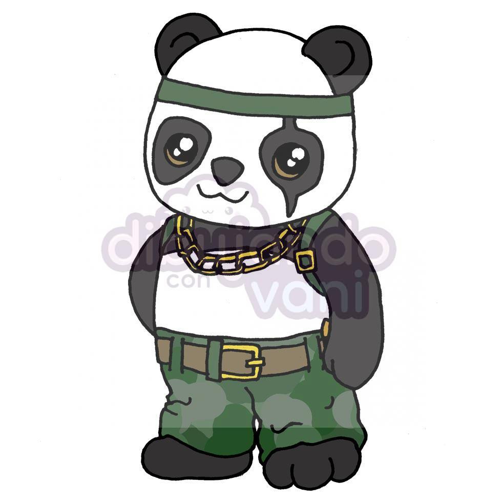 Panda de Free Fire para colorear - Dibujando con Vani