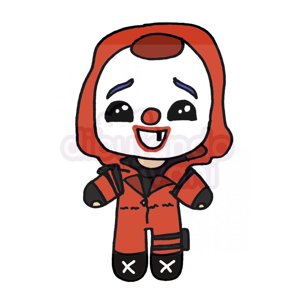 payaso-rojo-criminal-kawaii - Dibujando con Vani