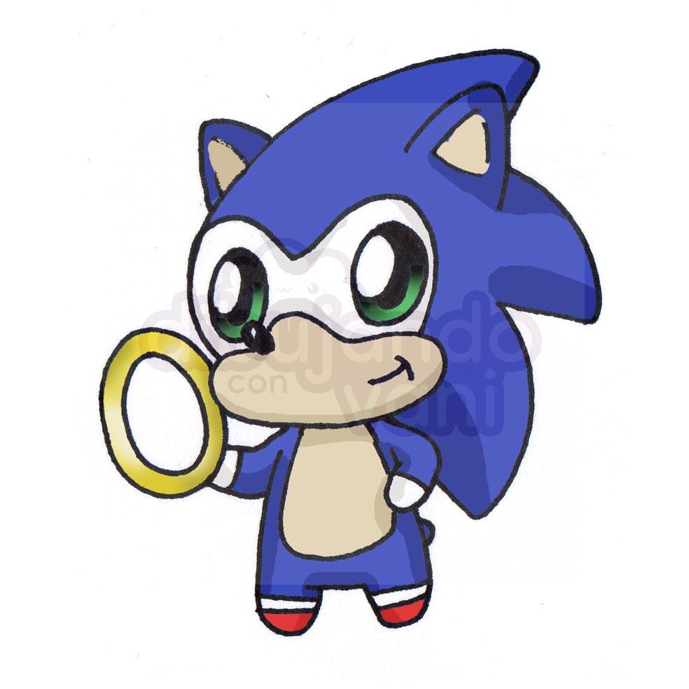 Dibujos de Sonic kawaii - Personajes kawaii - Dibujando con Vani